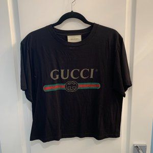 Gucci Black Basic T-Shirt - Cropped